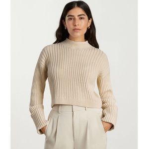 Everlane cropped cotton ribbed sweater